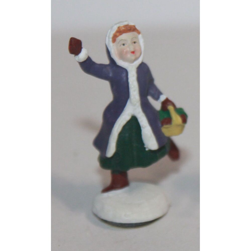 Dept. 56 All Around the Park Christmas Village Replacement Girl with Basket